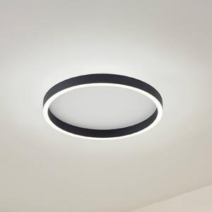 Lucande LED stropní svítidlo Rotundo, Ø 40 cm, černé, stmívatelné, stmívatelný, Černá, Obývací pokoj / jídelna, Plast, Moderní