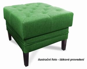 Chesterfield Harold Kožený taburet na dřevěných nohách