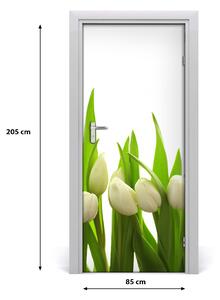 Fototapeta na dveře Bílé tulipány 85x205 cm