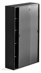 AJ Produkty Skříň s posuvnými dveřmi MODULUS XL, uzamykatelná, 2000x1200 mm, černá