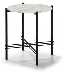 Marckeric Skleněný odkládací stolek Kendall, černá/bílá, 50 cm