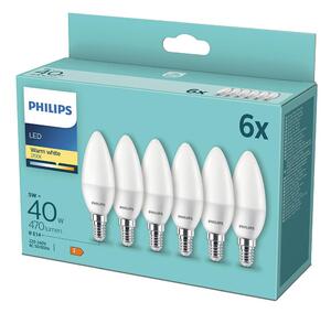 SADA 6x LED Žárovka Philips B35 E14/5W/230V 2700K