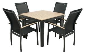 Doppler EXPERT WOOD, světlý antracit, 4+1, hliníková sedací souprava, pro 4 osoby