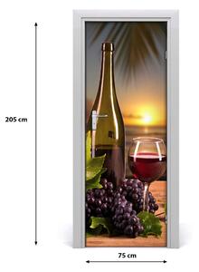 Fototapeta na dveře samolepící hrozny a víno 75x205 cm