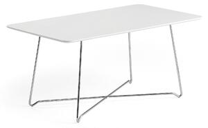 AJ Produkty Konferenční stolek IRIS, 1100x600 mm, chrom, bílá deska