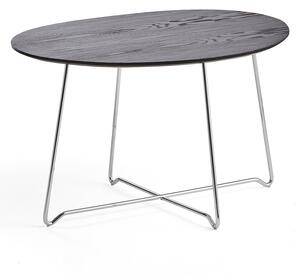 AJ Produkty Konferenční stolek IRIS, oválný, 870x670 mm, chrom, černý dub