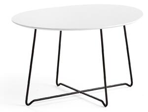 AJ Produkty Konferenční stolek IRIS, oválný, 870x670 mm, černá, bílá deska
