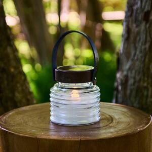 Sirius LED solární lampa Aston Jar, výška 12 cm, černá/hnědá, IP44, Čirá / transparetní, Sklo