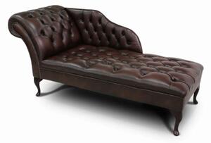 Chesterfield Schezlong Lenoška odpočinková puncovaná hnědá