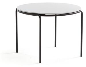 AJ Produkty Konferenční stolek ASHLEY, Ø770 mm, výška 530 mm, černá, bílá deska