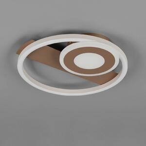 Reality Leuchten LED stropní svítidlo Horus, coffee, 2 500 lm, 3 000 K, kov, stmívatelný, Hnědá / rez, Obývací pokoj / jídelna, kov, Moderní