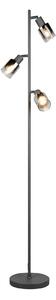 Reality Leuchten Stojací lampa Cadiz, černá/antracitová, 3 žárovky, výška 154 cm, Černá, Obývací pokoj / jídelna, kov, Moderní