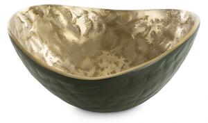 Dekorativní miska PEDRO1 06 tmavě zelená / zlatá