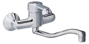 Baterie kuchyňská/dřezová nástěnná, s otočným ramínkem, chrom, SANITAPLUS