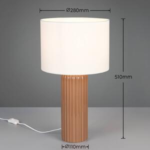 Reality Leuchten Stolní lampa Blair, výška 51 cm, mokka, E27, keramika, Krémová / jantar, Obývací pokoj / jídelna, Keramika, Moderní