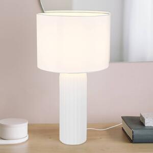 Reality Leuchten Stolní lampa Blair, výška 51 cm, bílá, E27, keramika, Bílá / opál, Obývací pokoj / jídelna, Keramika, Moderní