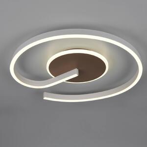Reality Leuchten LED stropní svítidlo Calle, coffee, Ø 50 cm, stmívatelné, stmívatelný, Krémová / jantar, Obývací pokoj / jídelna, kov, Moderní