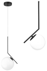 Toolight Rea, Stropní lampa visící skleněná koule z bílého zlata G107-1W BLACK WHITE, OSW-09732