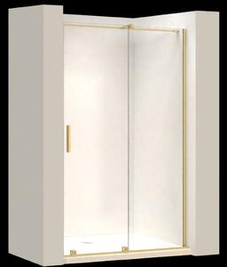 Jednokřídlé posuvné sprchové dveře REA MONTANA 110 cm pro instalaci do niky, zlaté kartáčované/transparent - bez vaničky