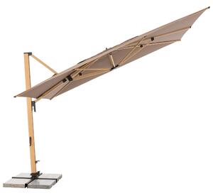 Doppler ALU WOOD XL, výkyvný zahradní slunečník s boční tyčí, 400x300 cm, hnědá