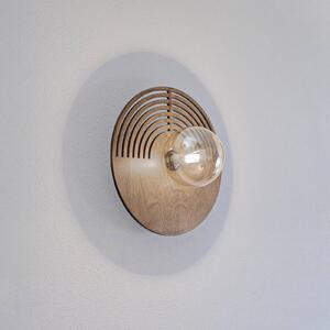 TK Lighting Nástěnné světlo Lunar, bílé/barva dřeva, Ø 30 cm, G9, stmívatelný, Světlé dřevo, Obývací pokoj / jídelna, Dřevo, Moderní