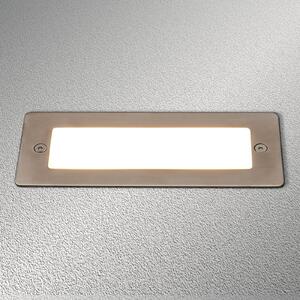 Lucande LED nástěnné svítidlo Holly, 17 cm, nerezová ocel, Hliník / šedá / zinek, Nerezová ocel, Moderní, Zapuštěné hranaté