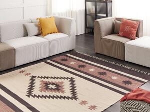 Bavlněný kelimový koberec 200 x 300 cm béžový/hnědý ARAGATS