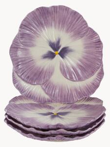 Sada porcelánových mělkých talířů Flora, 4 díly