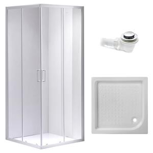 BPS-koupelny Čtvercový sprchový kout HYD-SK93D 70x70 chrom/transparent + vanička HYD-SSV-SXL05A bílá