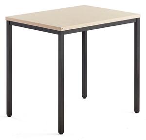 AJ Produkty Přídavný stůl MODULUS, 4 nohy, 800x600 mm, černý rám, bříza