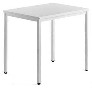 AJ Produkty Přídavný stůl QBUS, 4 nohy, 800x600 mm, bílý rám, bílá