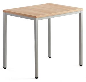AJ Produkty Přídavný stůl MODULUS, 4 nohy, 800x600 mm, stříbrný rám, dub