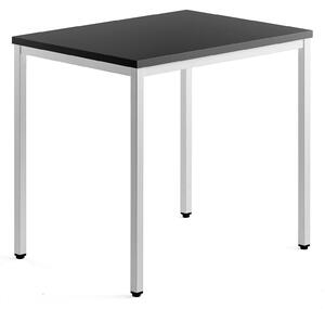 AJ Produkty Přídavný stůl QBUS, 4 nohy, 800x600 mm, bílý rám, černá