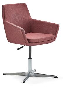 AJ Produkty Konferenční židle FAIRFIELD, leštěný hliník, červenofialová