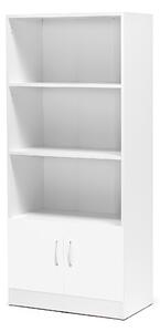 AJ Produkty Kancelářská skříň FLEXUS, 1725x760x415 mm, dveře + 3 otevřené police, bílá