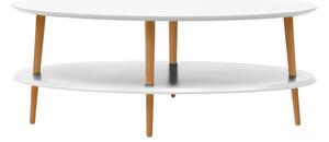 Ragaba Oválný konferenční stolek Otorten Low, 110x70x45 cm, bílá/přírodní