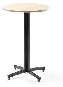 AJ Produkty Barový stůl SANNA, Ø700x1050 mm, bříza, černá