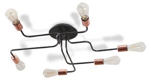 Light for home - Lustr přisazený ke stropu 20207 "ELECTRICO", 6x60W, E27, černá, měď