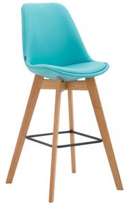 Barová židle Metz syntetická kůže, přírodní, modrá
