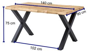 Jídelní stůl ENRICO dub divoký, šířka 140 cm