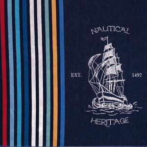 Plážová osuška VELUR nautical tmavě modrá 100 x 180 cm