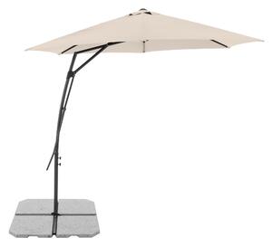 Derby ECO, zahradní slunečník s boční tyčí, 300 cm, béžová