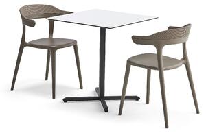 AJ Produkty Jídelní set BECKY + CREEK, 1 stůl a 2 židle, taupe