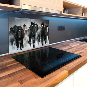 Kuchyňská deska skleněná Koně ve cvalu pl-ko-80x52-f-100599120
