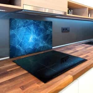 Kuchyňská deska velká skleněná Modré linie pl-ko-80x52-f-100657967