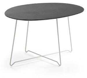 AJ Produkty Konferenční stolek IRIS, oválný, 870x670 mm, bílá, černý dub