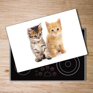 Kuchyňská deska skleněná Hnědá a červená kočka pl-ko-80x52-f-101681955