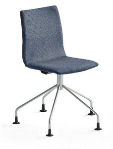 AJ Produkty Konferenční židle OTTAWA, podnož pavouk, modrý potah, šedá
