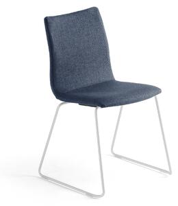 AJ Produkty Konferenční židle OTTAWA, ližinová podnož, modrý potah, bílá