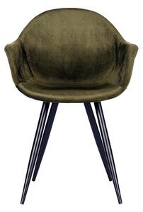 Zelená sametová jídelní židle Slifro